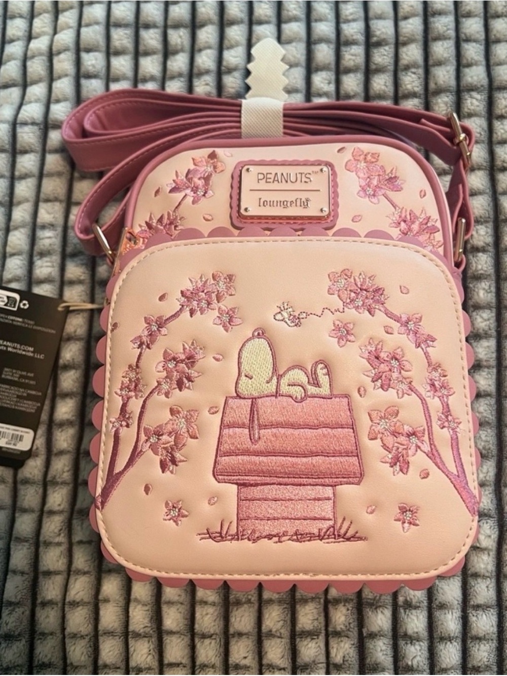 Loungefly Pink Sakura Snoopy Crossbody Bag